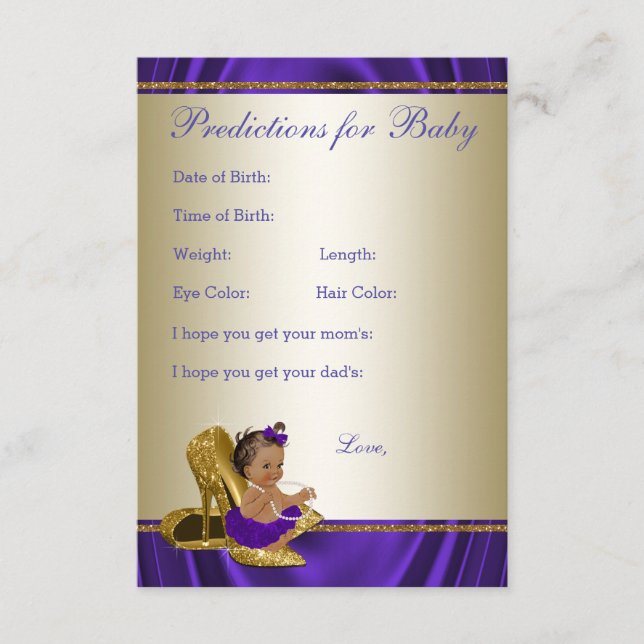 Girl Predictions and Advice Cards Girl Baby Shower (Front)
