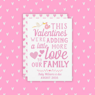 Girl Pregnancy Announcement Valentines Day Card