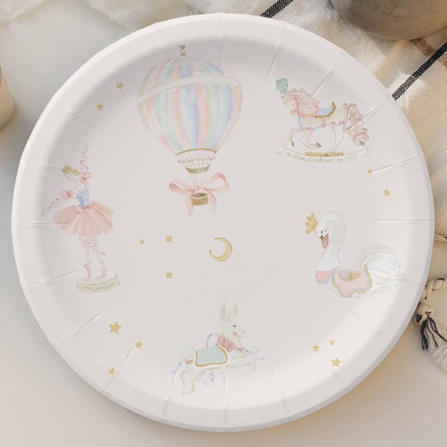 Girl Princess Fairytale Ballerina Birthday Party Paper Plate (Creator Uploaded)