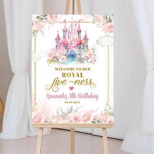 Girl Princess Her Royal Fiveness Welcome Sign