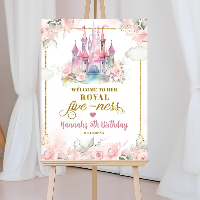 Girl Princess Her Royal Fiveness Welcome Sign (Creator Uploaded)