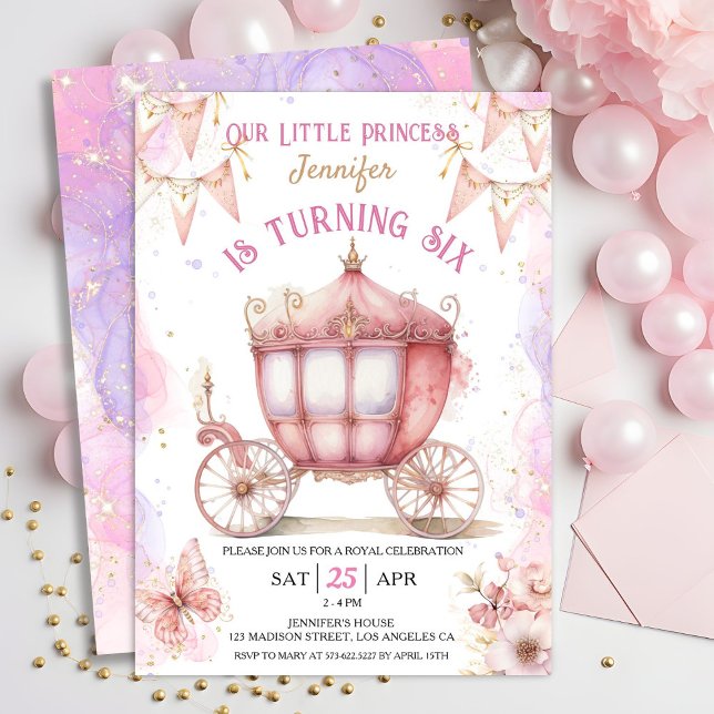 Girl Princess Once Upon a Time 6th Birthday Invitation (Creator Uploaded)