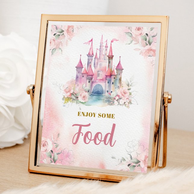 Girl Princess Royal Castle 5th Birthday Food Sign (Creator Uploaded)