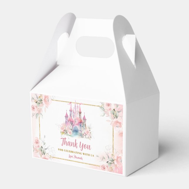 Girl Princess Royal Castle Fifth Birthday Favour Box (Front Side)