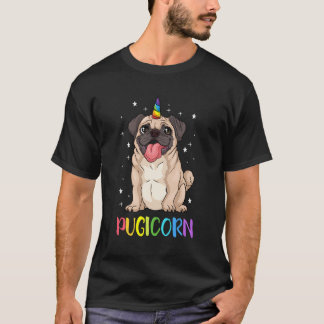 Girl Pugicorn Funny Pug Lover Unicorn Pug Owner T-Shirt