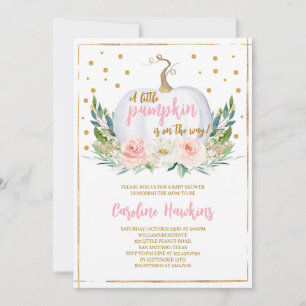 Girl Pumpkin Baby Shower Invitation