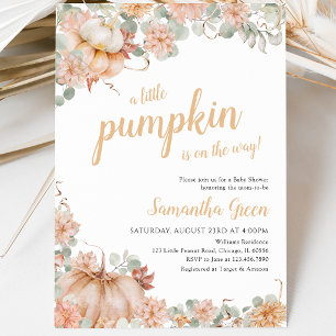 Girl Pumpkin Baby Shower Invitation