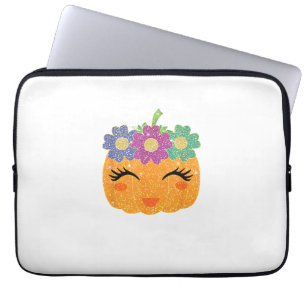 Girl Pumpkin Halloween Thanksgiving For Girls Boys Laptop Sleeve
