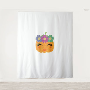 Girl Pumpkin Halloween Thanksgiving For Girls Boys Tapestry