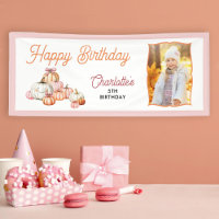 Girl Pumpkin Patch Bows Photo Happy Birthday Party