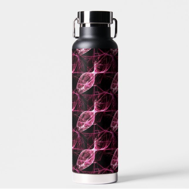 Girl Punk Rock Pink Energy Waves Water Bottle (Front)