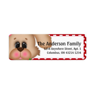 Girl Puppy Dog Valentine's Day Address Labels d2