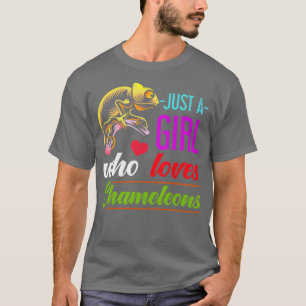 Girl Rainforest Animal Zoo Chameleon T-Shirt