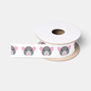 girl rat face grey satin ribbon
