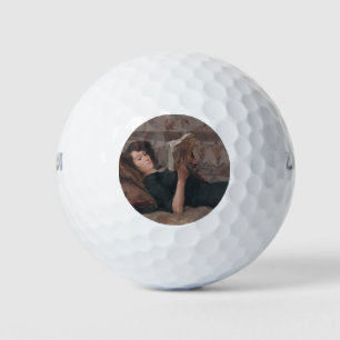 Girl Reading a Book (Reclining on a Divan) Golf Balls