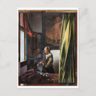 Girl Reading a Letter at an Open Window, Vermeer Postcard