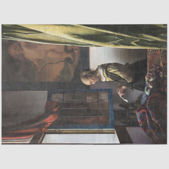 Girl Reading a Letter at an Open Window, Vermeer Tissue Paper (Front)