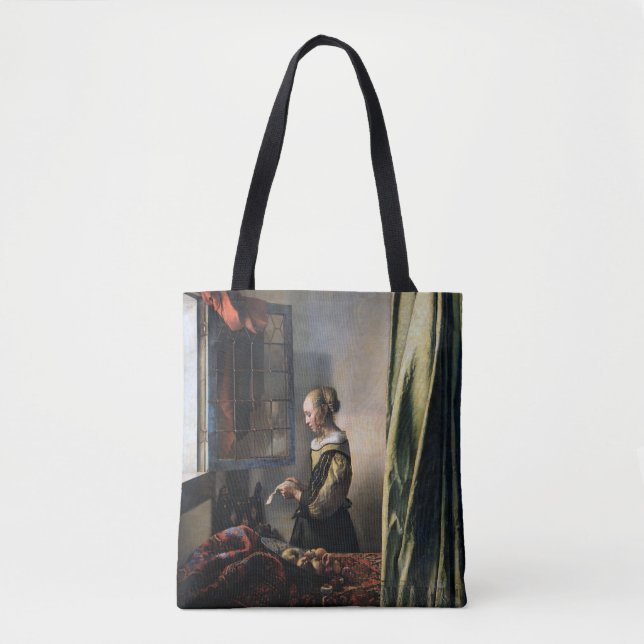 Girl Reading a Letter at an Open Window, Vermeer Tote Bag (Front)