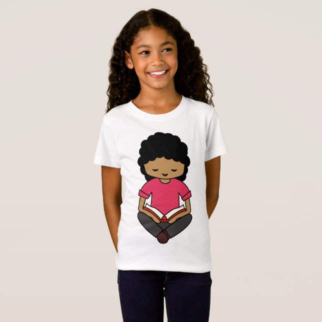 Girl Reading Book T-Shirt (Front Full)