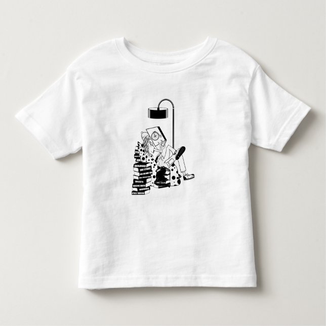 Girl reading books toddler T-Shirt (Front)
