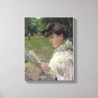 Girl reading by Isaac Israels Girl Portrait Canvas Print
