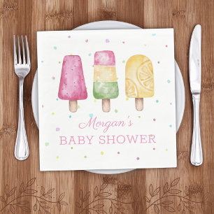 Girl Ready to Pop Summer Baby Shower Napkin