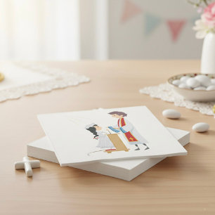 Girl Receiving Communion Religious Paper Napkins