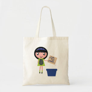 Girl Recycling Cardboard Tote Bag
