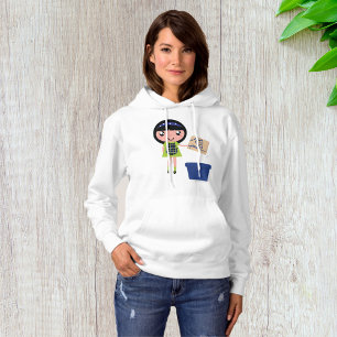 Girl Recycling Pizza Box Fun Eco-Friendly Hoodie