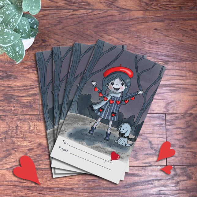 Girl | Red Garland Classroom Valentine's Day Cards (Creator Uploaded)