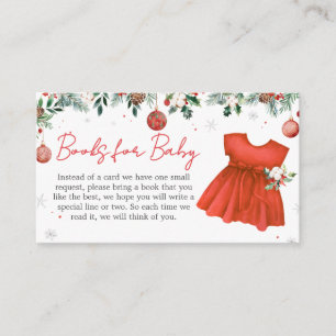 Girl Red Santa Christmas Baby Books for Baby Enclosure Card