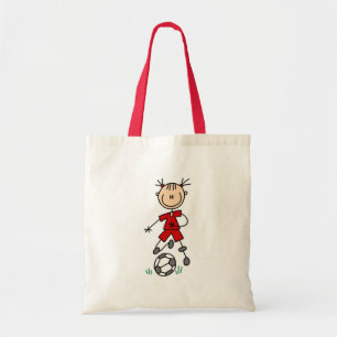 Girl Red Soccer Uniform Tote Bag