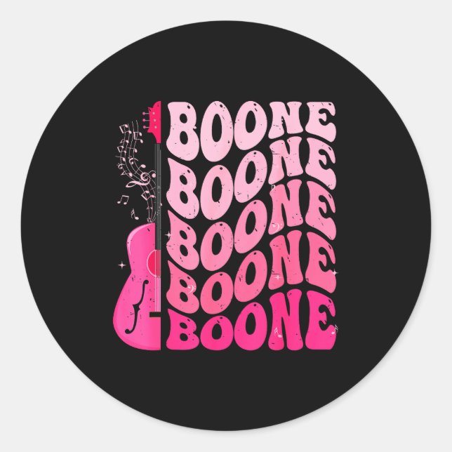 Girl Retro Boone Groovy Flower First Name D 80's  Classic Round Sticker (Front)