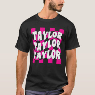 Girl Retro Groovy TAYLOR First Name Personalised B T-Shirt