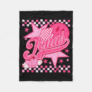 Girl Retro Jonas Groovy Flower First Name D 80's  Fleece Blanket
