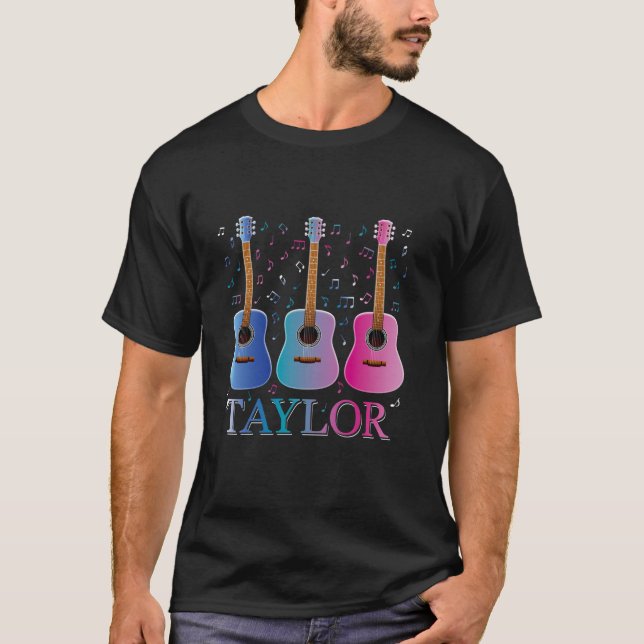 Girl Retro Taylor First Name Personalised Groovy T T-Shirt (Front)