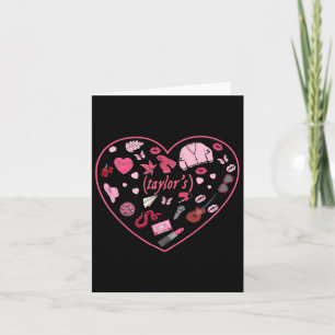 Girl Retro Taylor First Name Personalised Valentin Card