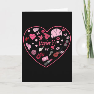 Girl Retro Taylor First Name Personalized Valentin Card