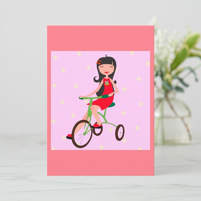 Girl Riding A Bike Invitations (Creator Uploaded)