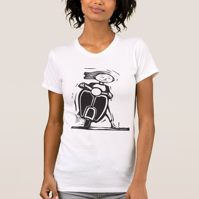 Girl Riding A Scooter Womens T-Shirt (Front)