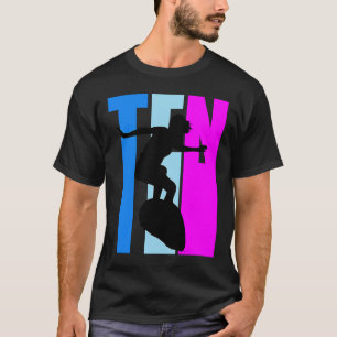 Girl Riding Waves 10th Surfing Birthday Pink Surfe T-Shirt