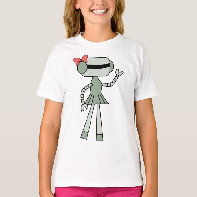 Girl Robot Girls T-Shirt (Front)