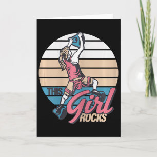 Girl Rock Climber Climbing Bouldering Alpinist Mou Card