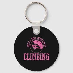 Girl Rock Climbing Bouldering Climber Key Ring
