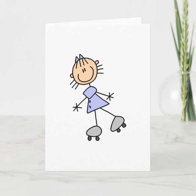 Girl Roller Skating Card (Front)