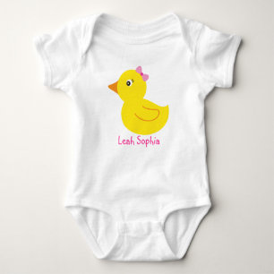 Girl Rubber Ducky Duck Personalised Baby T-Shirt Baby Bodysuit