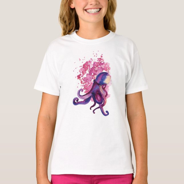 Girl’s Basic T-Shirt - Octopus (Front)