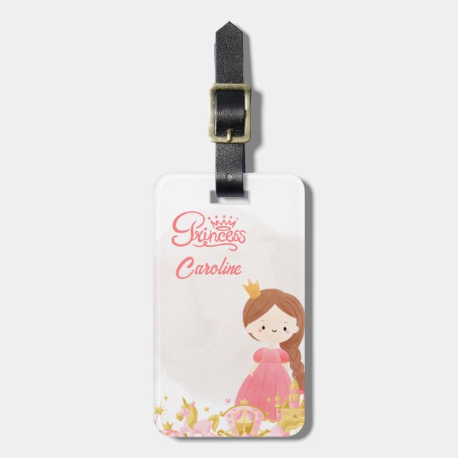 Girl’s Princess Royal Crown Travel Luggage Tag (Front Vertical)