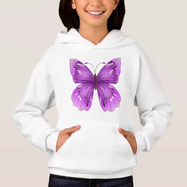 Girl’s Pullover Hoodie – Butterfly (Front)