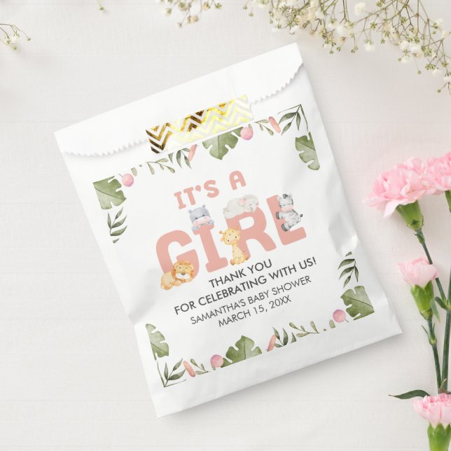 Girl Safari Animal Baby Shower  Favour Bags (Sealed)
